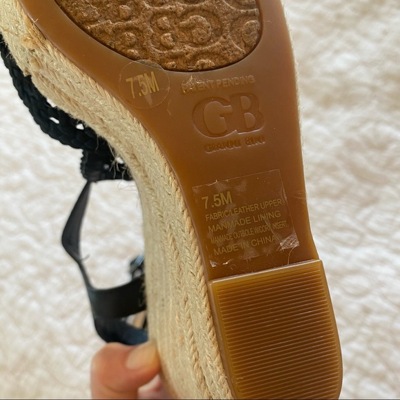 Gianni Bini Black Wedge Sandals, 4.5” - Picture 8 of 8